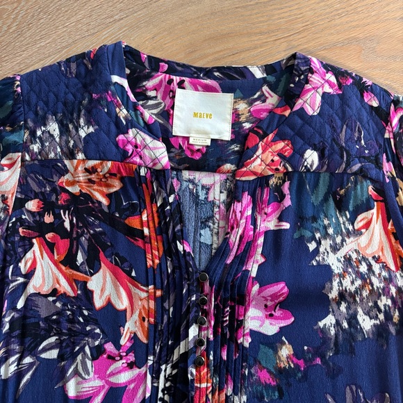 Anthropologie | Maeve | Drop Waist Floral Dress | 3/4 Length Sleeves | Boho - Picture 4 of 7